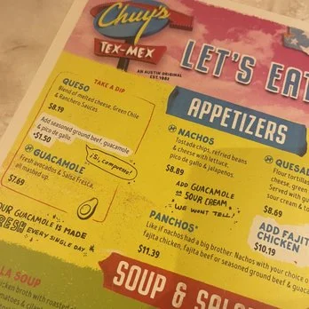 Chuy’s menu usa