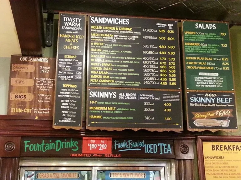 Potbelly Sandwich Shop Menu USA