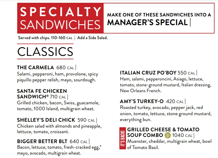 Specialty Sandwiches jason deli