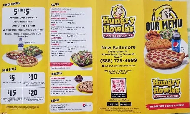 Hungry Howies Menu USA