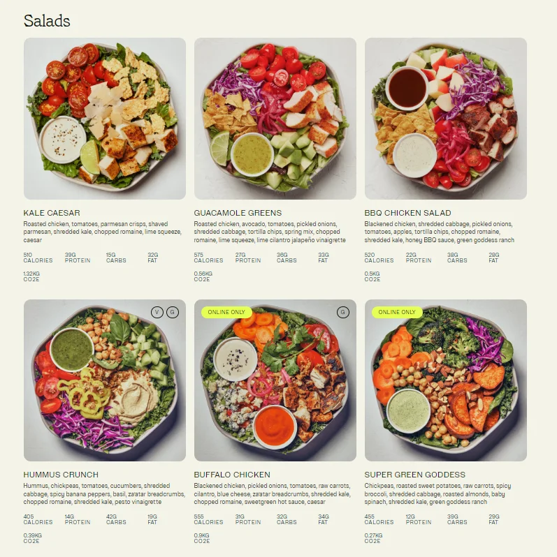 salads sweetgreen